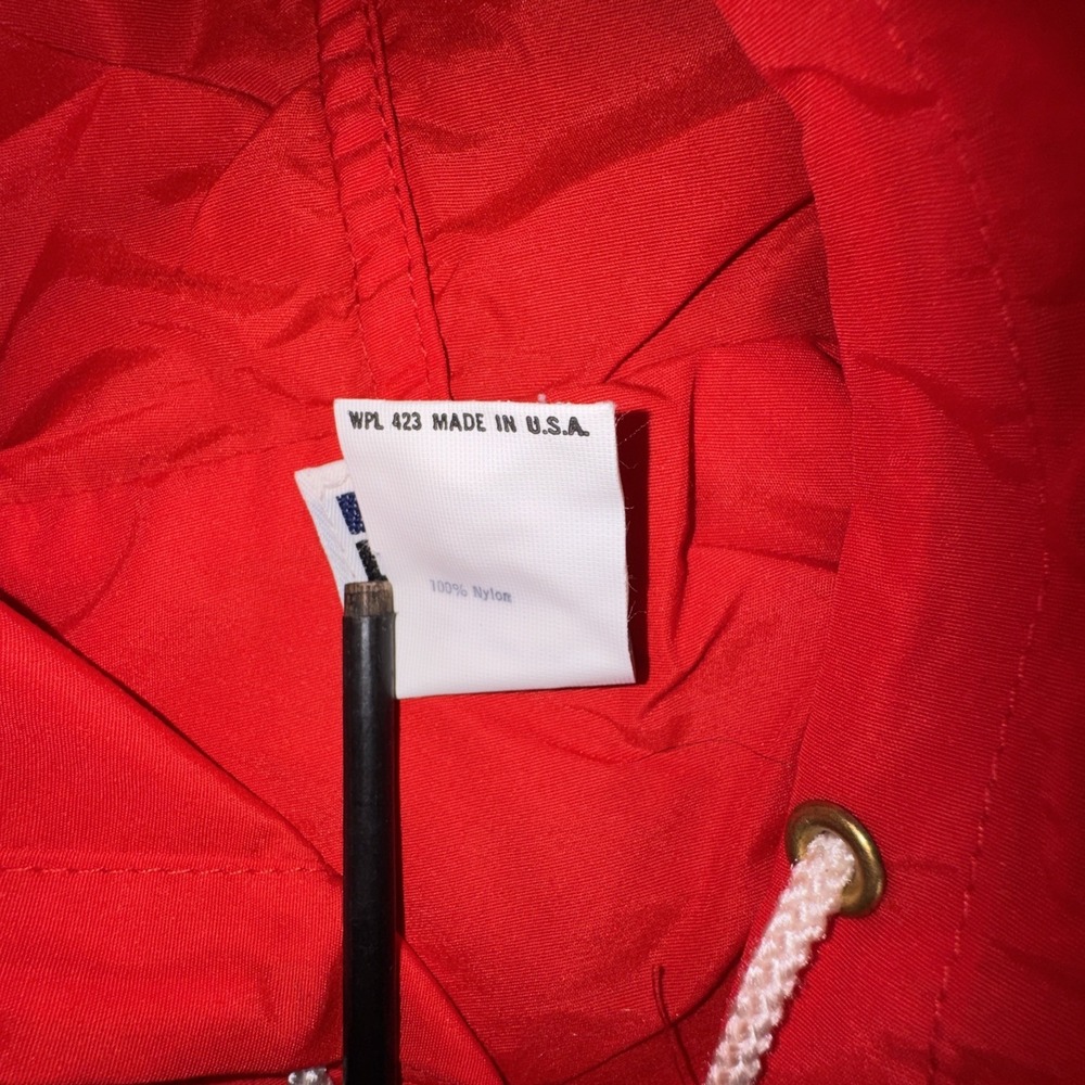 Vintage 60s Levis Hooded National Sports Festival Jacket Light Windbreaker M Red - Picture 9 of 13